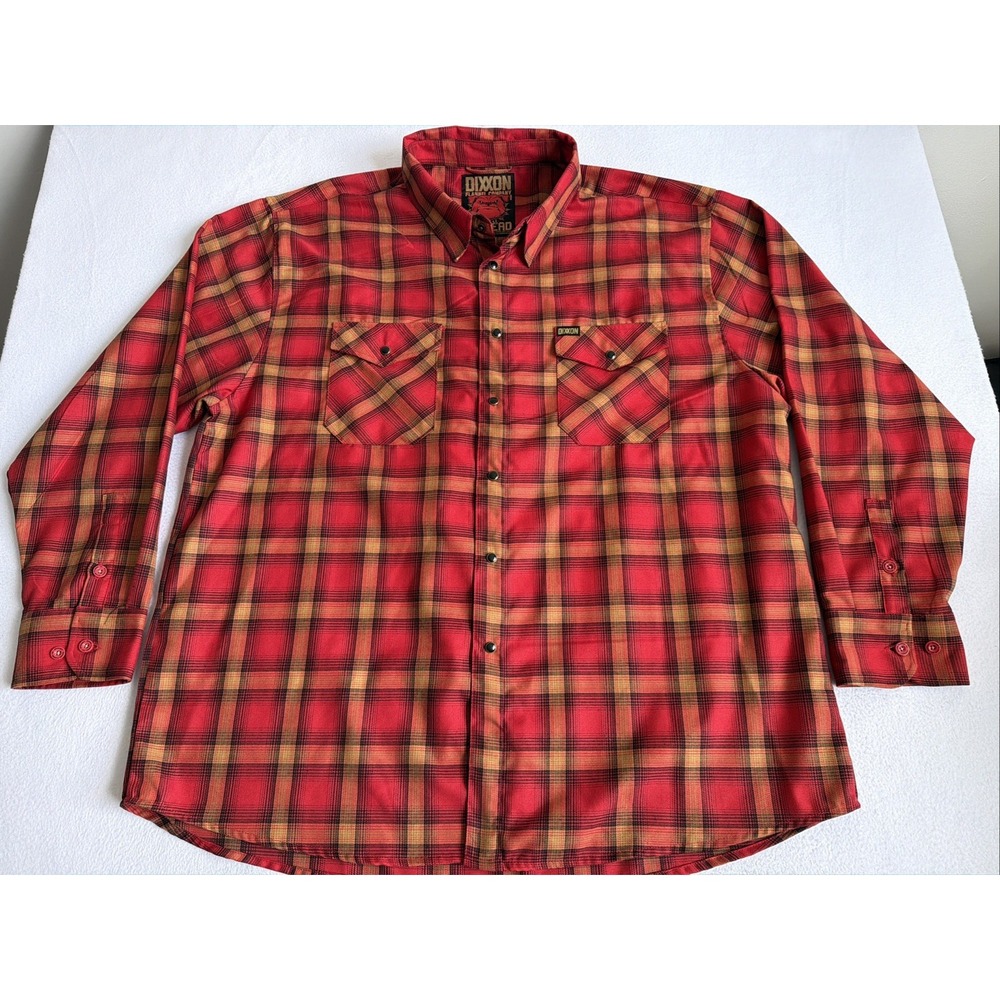 Dixxon Flannel Co Jarhead Red Plaid Flannel Shirt Mens 4XL Big & Tall LS